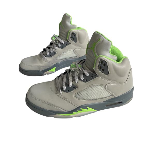 Air Jordan 5 Retro “Green Bean” 2022 Mens Size 12 (DM9014-003) Silver/Flint Grey - Picture 6 of 10